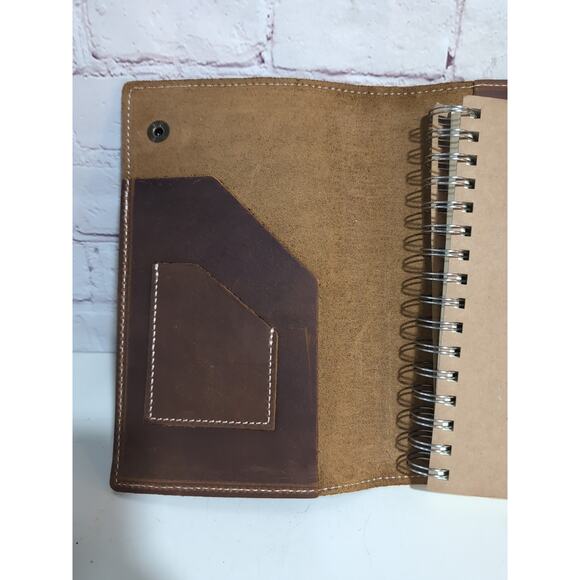 Le Vent Leather Refillable Notebook Journal Cover 9 X 6.5 1 Blank Notebook NWOT - Picture 10 of 13